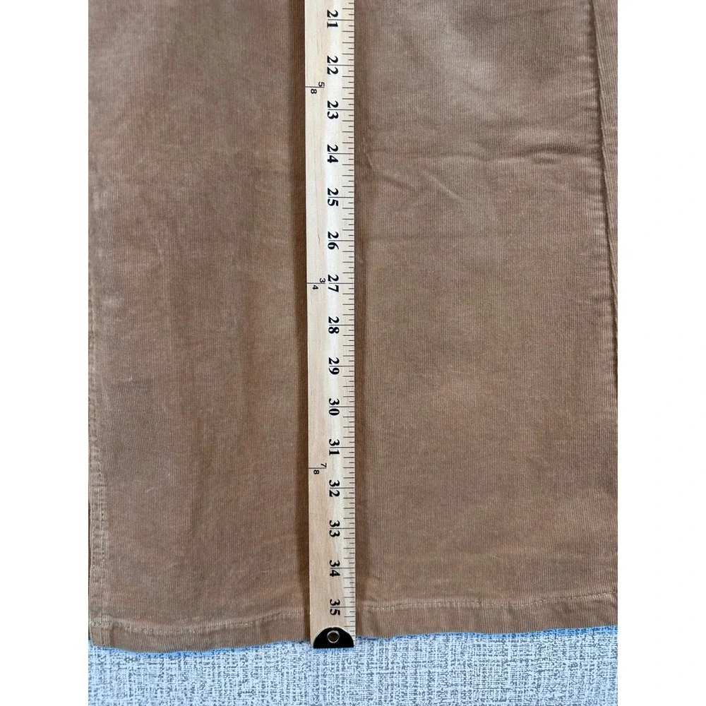 NYDJ Womens Tan Corduroy High Rise Midi Skirt‎ Lift Tuck Technology Size 18 Plus